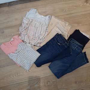 8 piece girls' bundle, size 9-10, 4 tops/4 bottoms